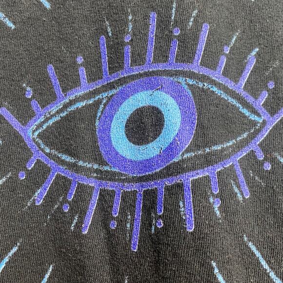 Aesthetic Celestial Mystical Moon Phases Evil Eye black graphic tee - Large - Picture 3 of 5